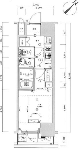 ライトテラス蔵前 203 間取り図
