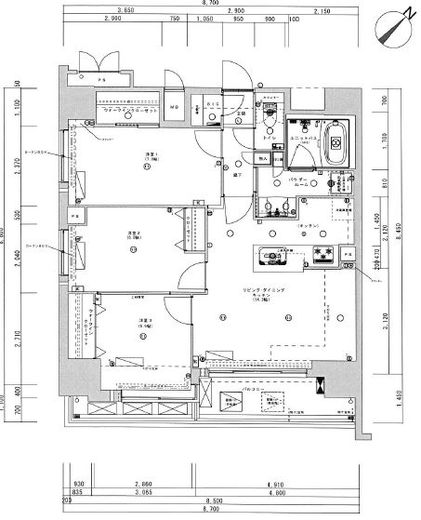 ライトテラス蔵前 1201 間取り図