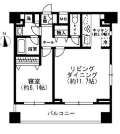 レジディア四谷三丁目 710 間取り図