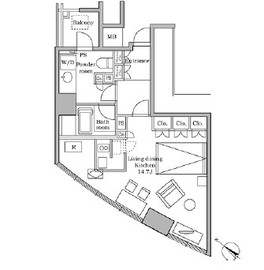 マジェスタワー六本木 20階 間取り図