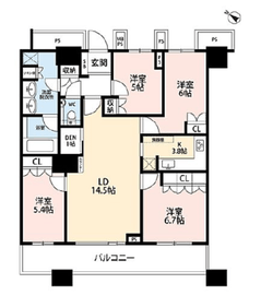 ザ・東京タワーズ ミッドタワー 51階 間取り図