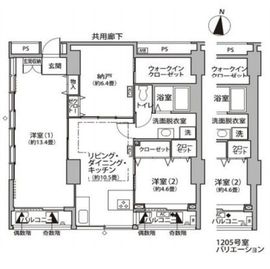 東雲キャナルコートCODAN 11-1205 間取り図