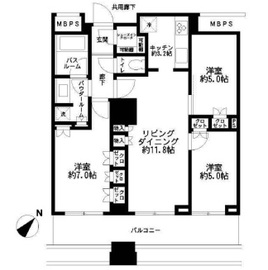 ル・サンク大崎ウィズタワー 23階 間取り図