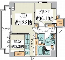 クレストコート文京湯島 1002 間取り図