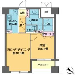 カスタリア茅場町 303 間取り図