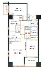 ルネ神楽坂 8階 間取り図