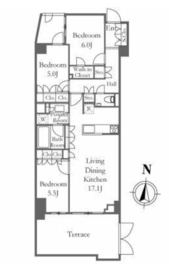 オープンレジデンシア目白御留山 1階 間取り図