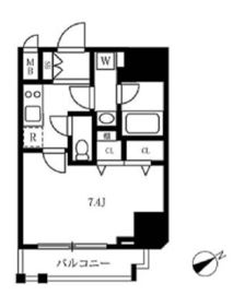 コンシェリア新橋SIX 2階 間取り図