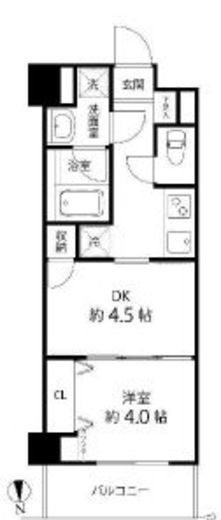 デュオステージ白金高輪 502 間取り図