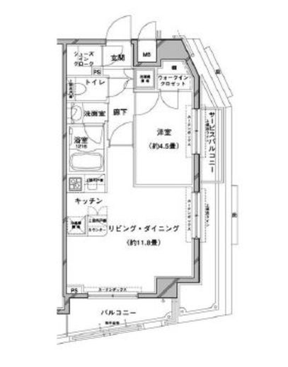 コンフォリア目黒八雲 401 間取り図