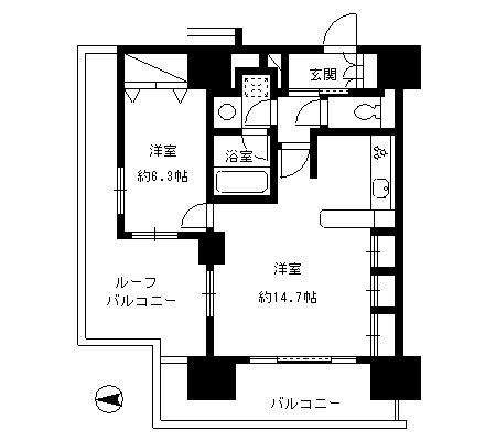 パークキューブ東品川 818 間取り図