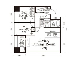 パークキューブ春日安藤坂 704 間取り図