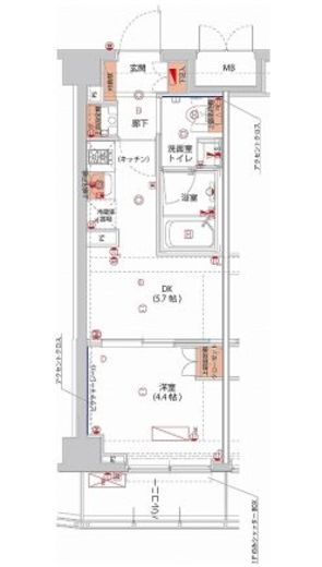 ハーモニーレジデンス神楽坂ヒルズsecond 106 間取り図