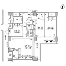 東雲キャナルコートCODAN 17-1007 間取り図