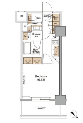 ザ・パークハビオ月島フロント 209 間取り図