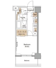 ザ・パークハビオ月島フロント 404 間取り図