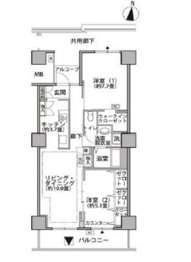 東雲キャナルコートCODAN 21-1206 間取り図