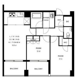 ピアース中目黒 4階 間取り図