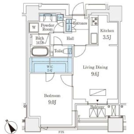 プラウド虎ノ門 9階 間取り図
