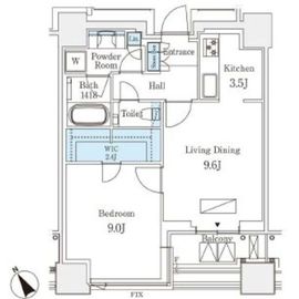 プラウド虎ノ門 9階 間取り図