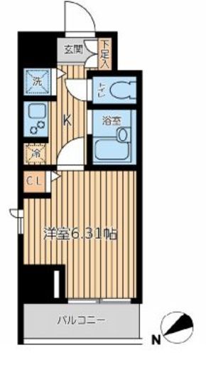 シティスパイア新富町 1102 間取り図