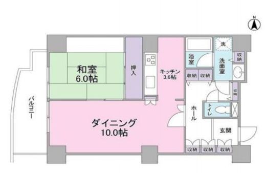 文京グリーンコートビュータワー本駒込 A105 間取り図