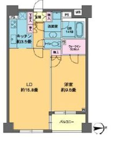 カスタリア高輪 1004 間取り図