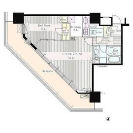 ユニゾンタワー 1904 間取り図
