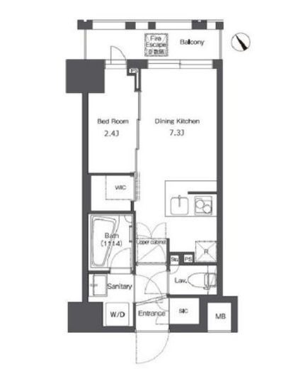 コンフォリア台東根岸 403 間取り図