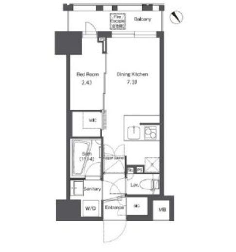 コンフォリア台東根岸 1108 間取り図