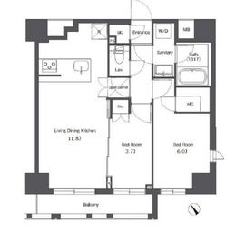 コンフォリア台東根岸 1109 間取り図