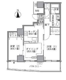 アクティ汐留 1909 間取り図