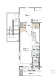 シャレール広尾 1-208 間取り図