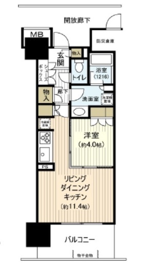 東京ミッドベイ勝どき 4階 間取り図
