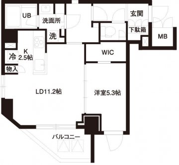 レジディア白金高輪 801 間取り図