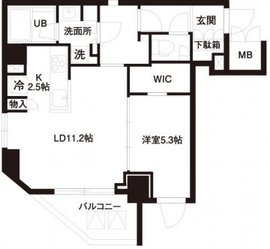 レジディア白金高輪 801 間取り図