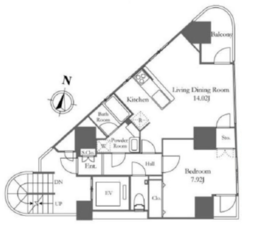 ブロンズ南青山 5F1 間取り図