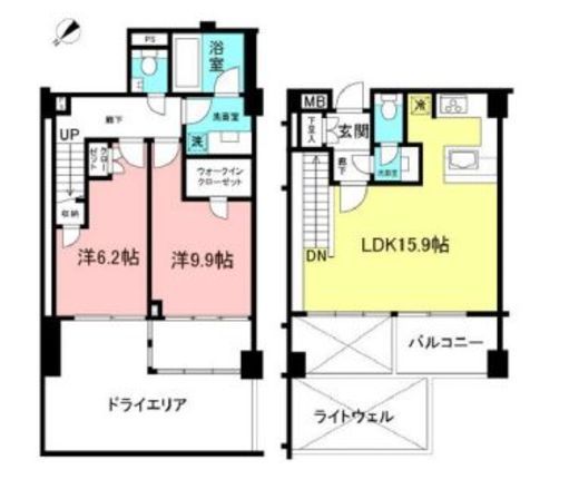 ピアース中目黒 1階 間取り図