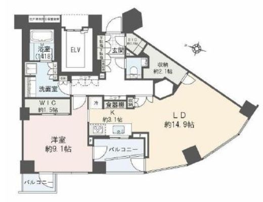 パークコート元麻布ヒルテラス 5階 間取り図
