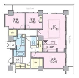 ロイヤルパークスタワー南千住 3810 間取り図