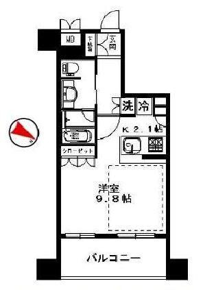 クオリアYZ恵比寿 9階 間取り図