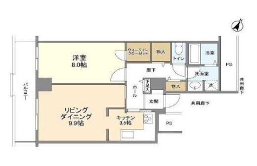 トルナーレ日本橋浜町 13階 間取り図