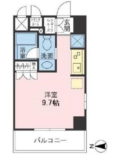 THEパームス両国 407 間取り図