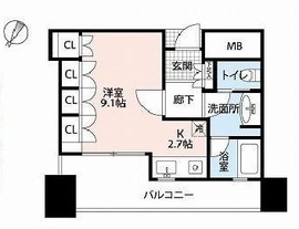 カテリーナ三田タワースイート イーストアーク 9階 間取り図