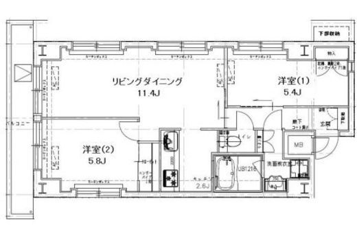 レジディア銀座東 1401 間取り図