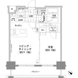 パークハビオ人形町 1006 間取り図