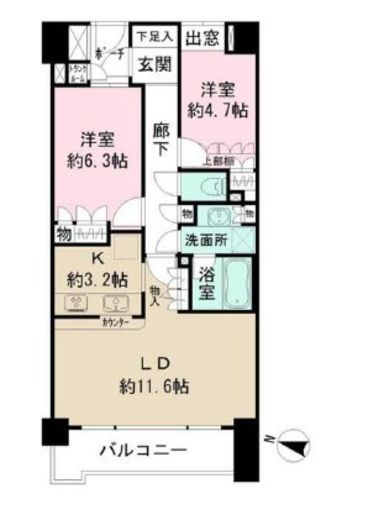 アールヴェール代々木 5階 間取り図