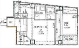 麻布台TSタワー 602 間取り図