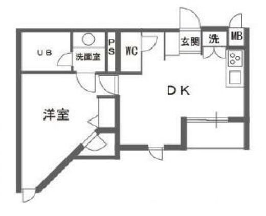 エルスタンザ中目黒 204 間取り図