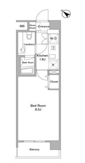 BPRレジデンス代々木初台 507 間取り図